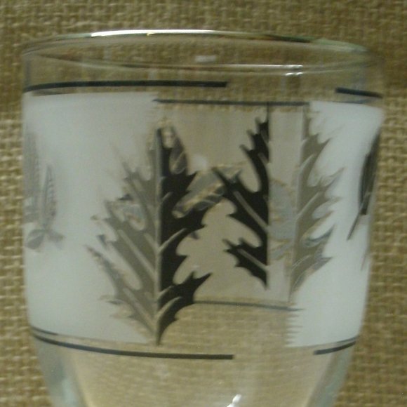 Vintage Libbey Silver Leaf Goblet Stemmed Glass - Picture 16 of 16